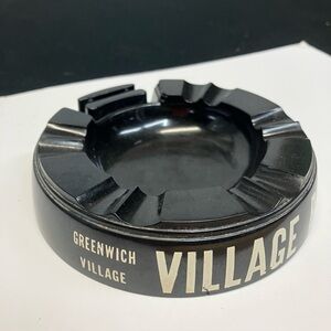 Greenwich Village Black Ashtray bakelite village barn vintage nyc